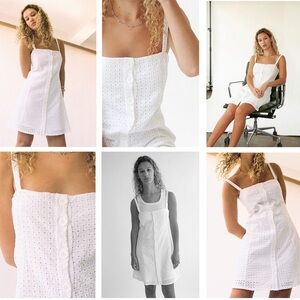Elegant White Eyelet Mini Dress